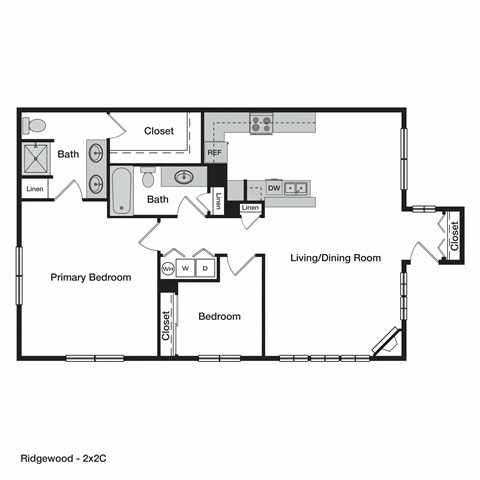 Ridgewood Two Bedroom C Floor Plan